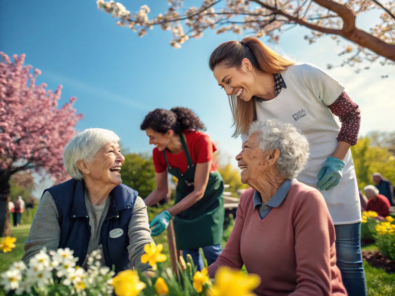 A diverse group of Canadian seniors participating in various leisure activities, such as hiking, gardening, and volunteering, representing an active and fulfilling retirement.